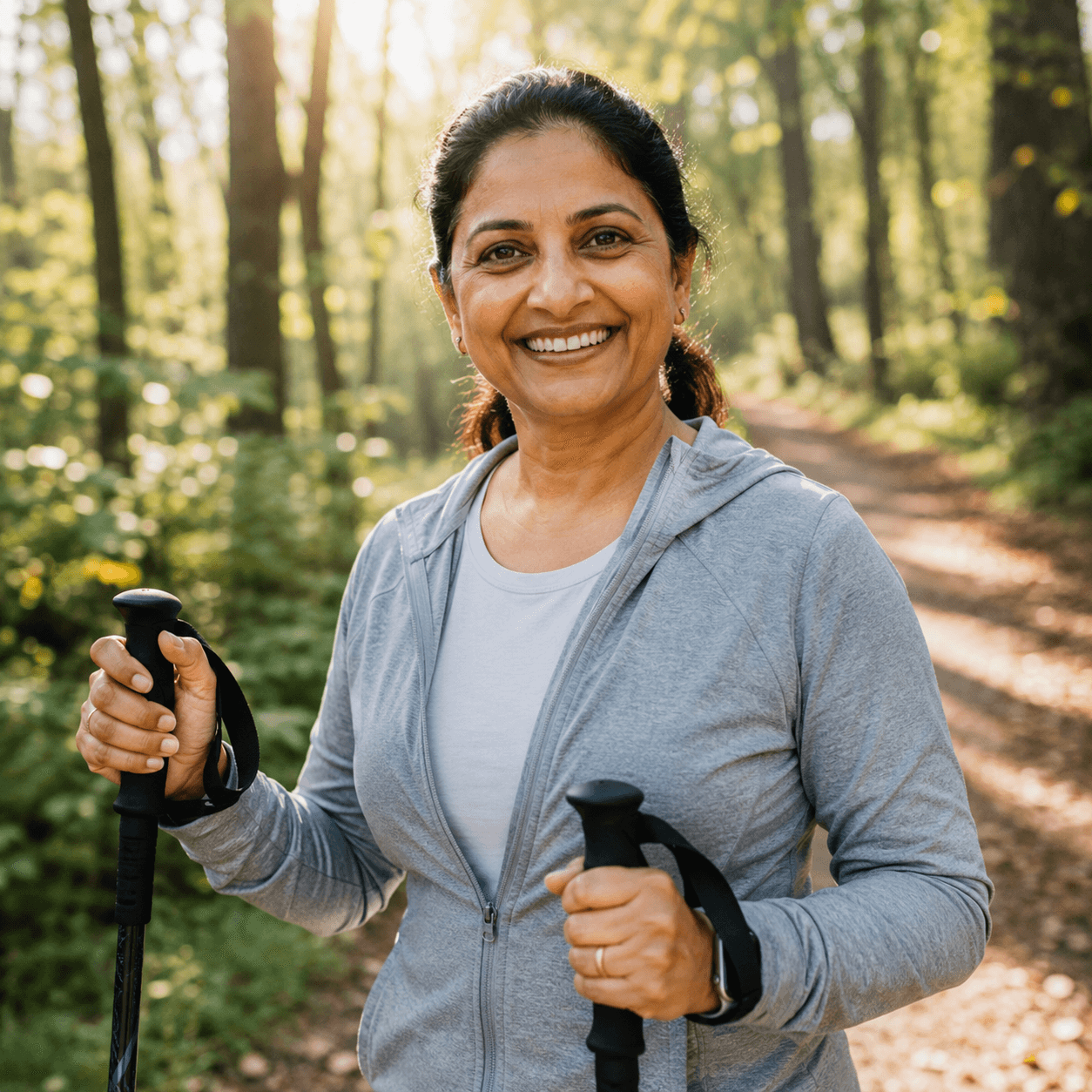 Therapist coaching a movement exercise outdoors